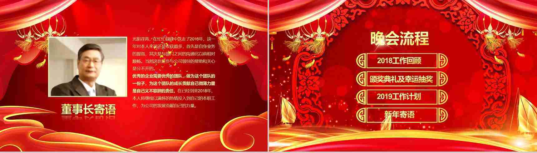 金光灿烂开门红企业年会PPT模板-3
