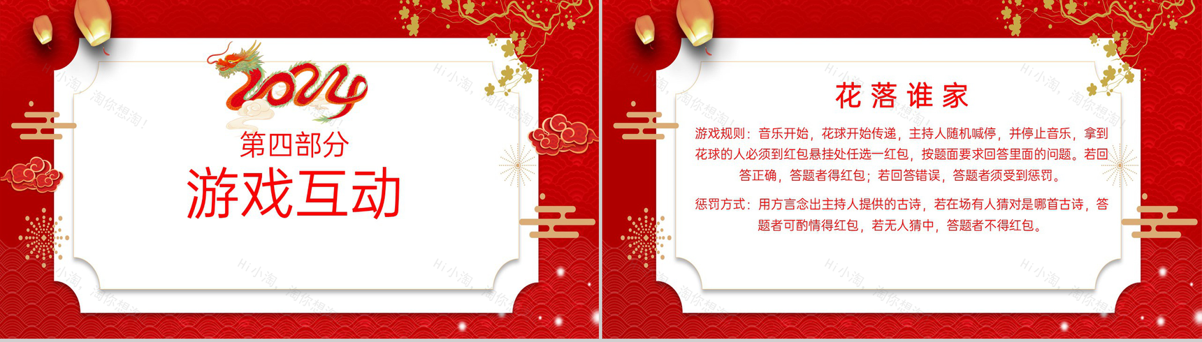 红色中国风龙年新年茶话会活动流程介绍PPT模板-9