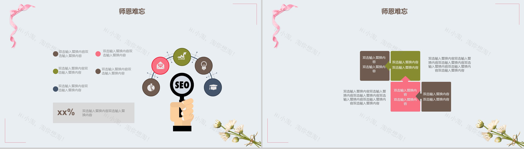 小清新温馨感恩教师节主题班会PPT模板-6