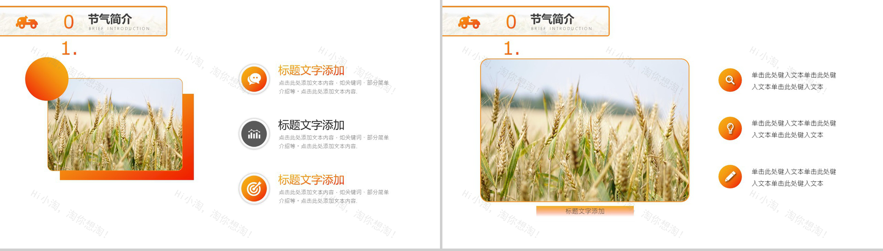 橙色简约中国二十节气芒种节日农忙时PPT模板-3