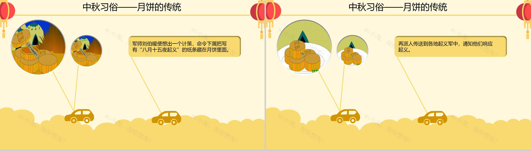 时尚简约月饼背景中秋佳节活动主题班会PPT模板-13