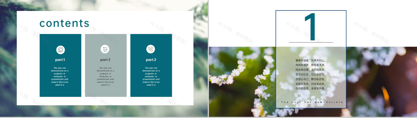 绿色小清新二十四节气霜降主题活动宣传PPT模板-2