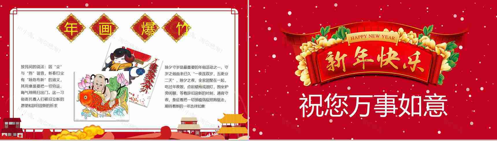 春节习俗文化团聚团圆PPT模板-12