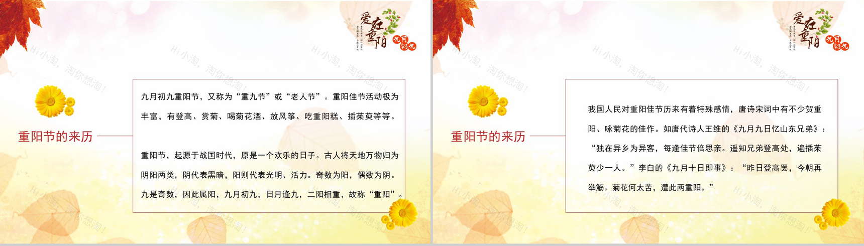 大气水彩风重阳节关爱空巢老人义务助老PPT模板-2