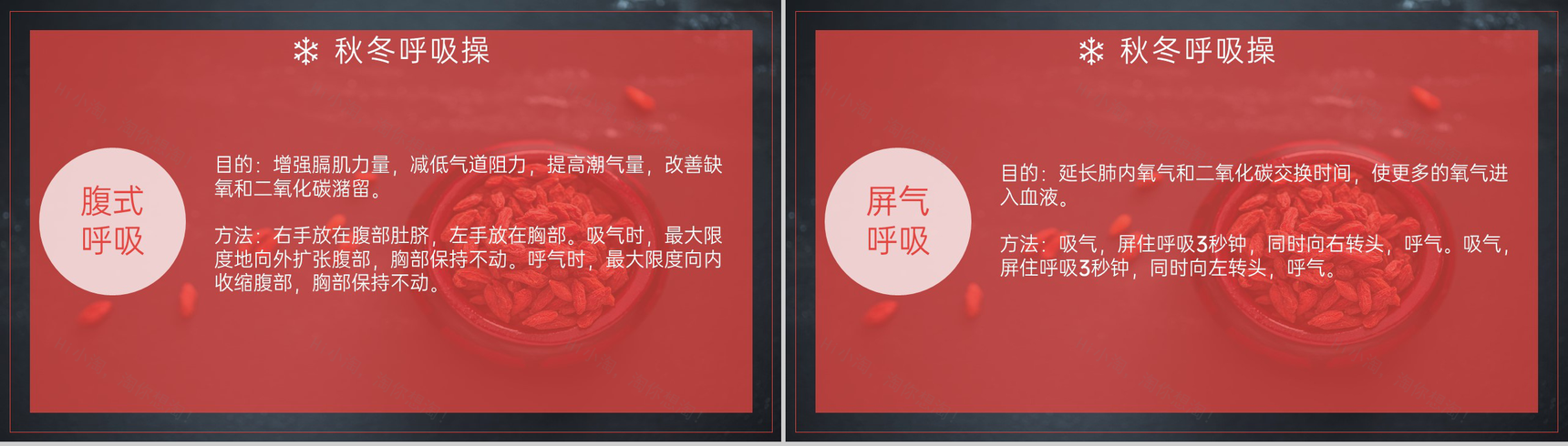 红色简约风冬季冬至健康养生主题讲座PPT模板-10