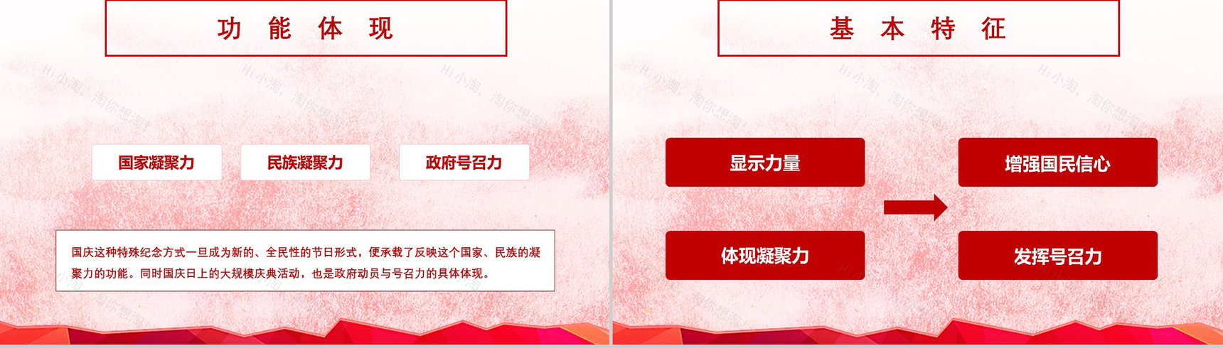 炫彩精美长城背景欢庆国庆节PPT模板-7