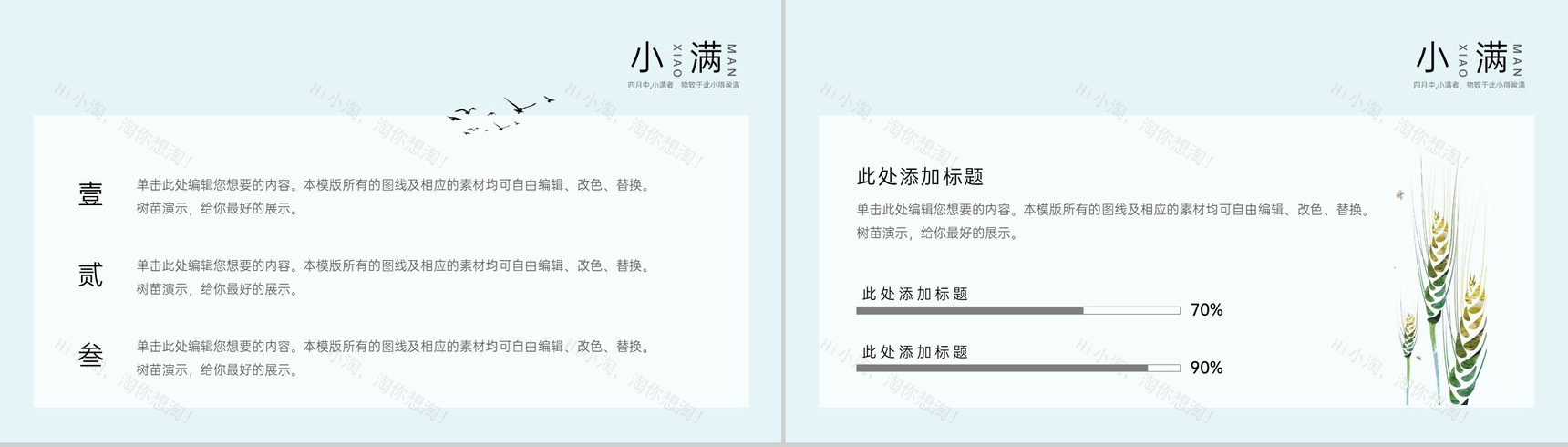 浅蓝色中国风二十四节气之小满节气介绍教育课件PPT模板-8