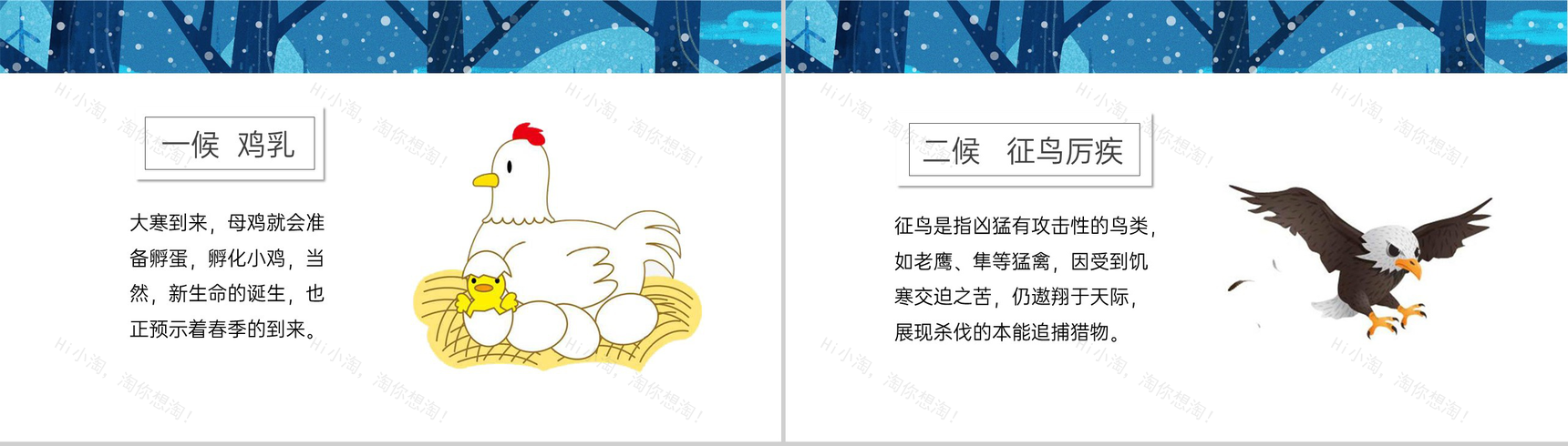 蓝色小清新中国传统节气大寒宣传策划PPT模板-4