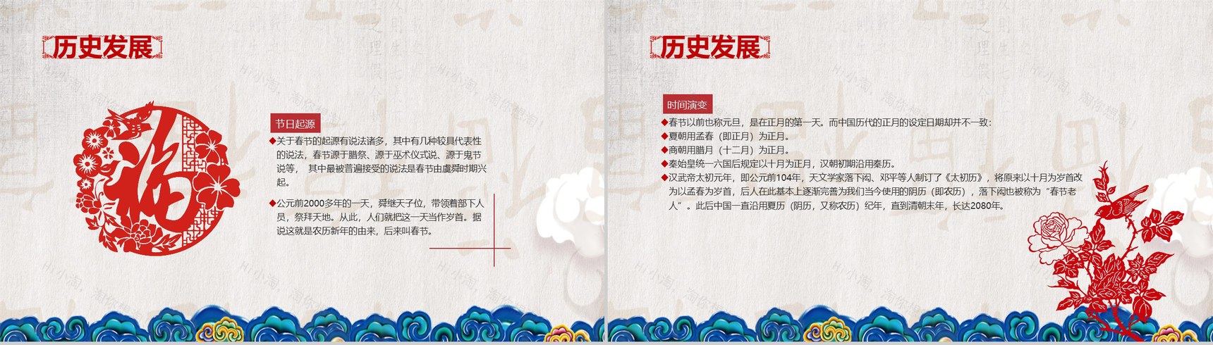 简洁春节习俗传统文化节日庆典PPT模板-3
