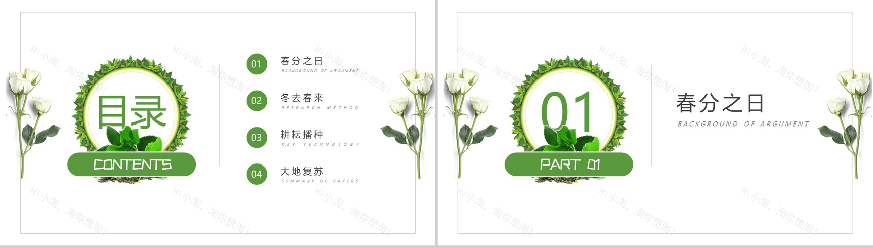 沐浴春风春分节气介绍PPT模板-2