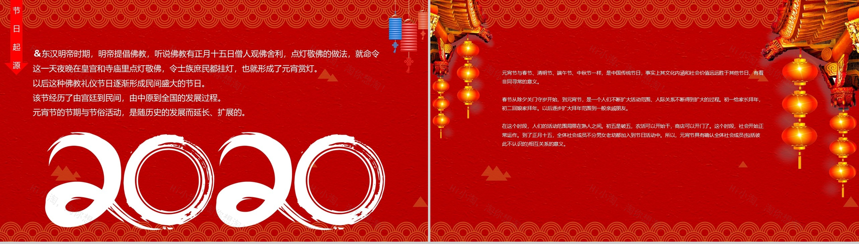 中国风吉祥如意喜迎元宵元宵节风俗文化介绍PPT模板-7