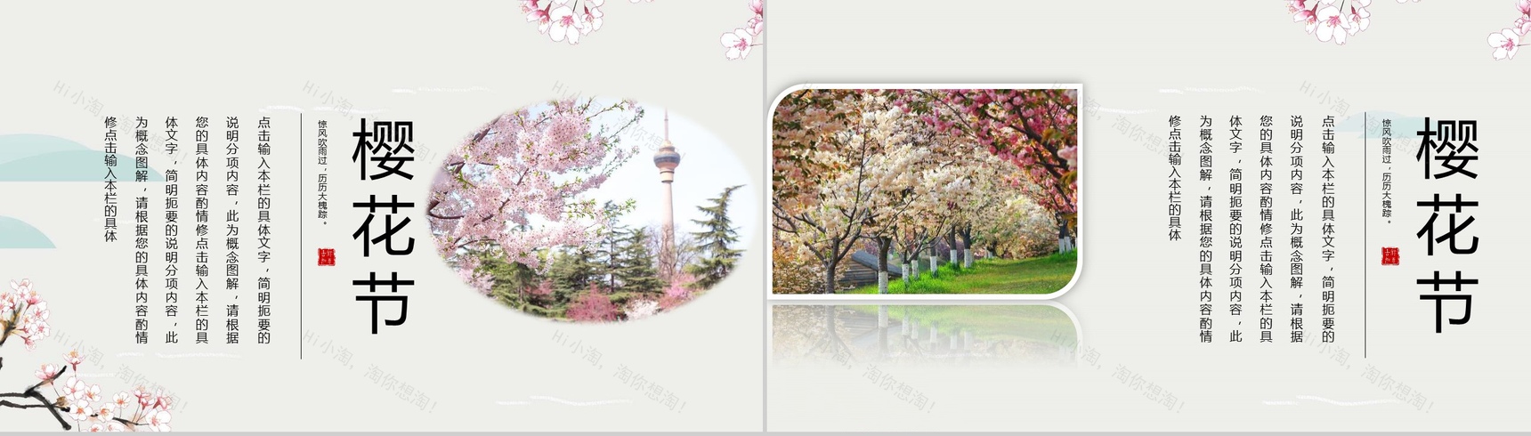 唯美清新樱花季活动策划PPT模板-8