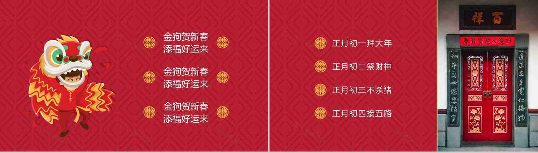 新春快乐新春习俗介绍宣传PPT模板-6