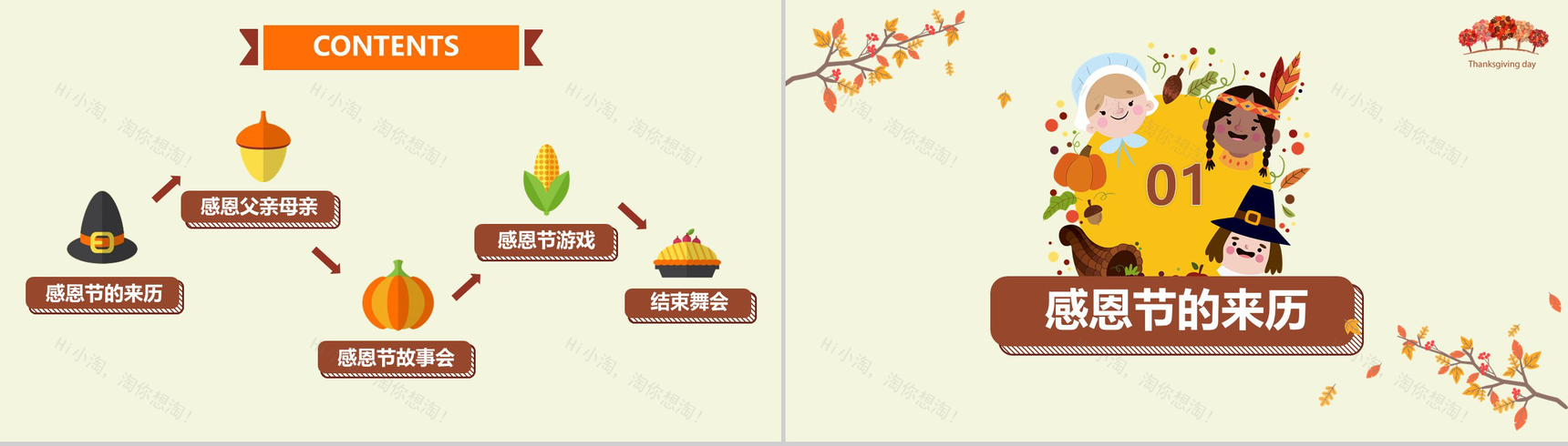 精美温馨实用感恩节亲子活动策划方案PPT模板-2