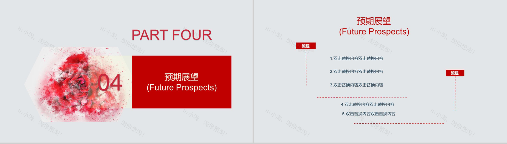 浪漫水墨玫瑰七夕婚礼活动策划汇报PPT模板-10