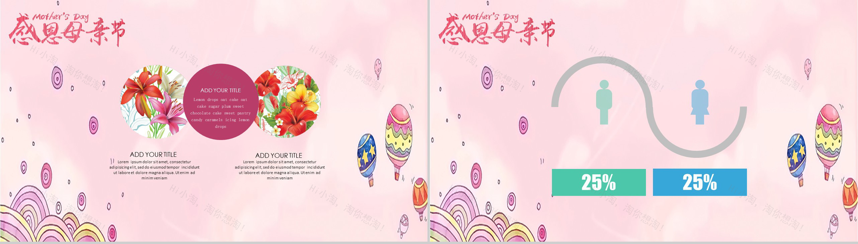 粉色吻戏浪漫感恩母亲节活动策划PPT模板-3