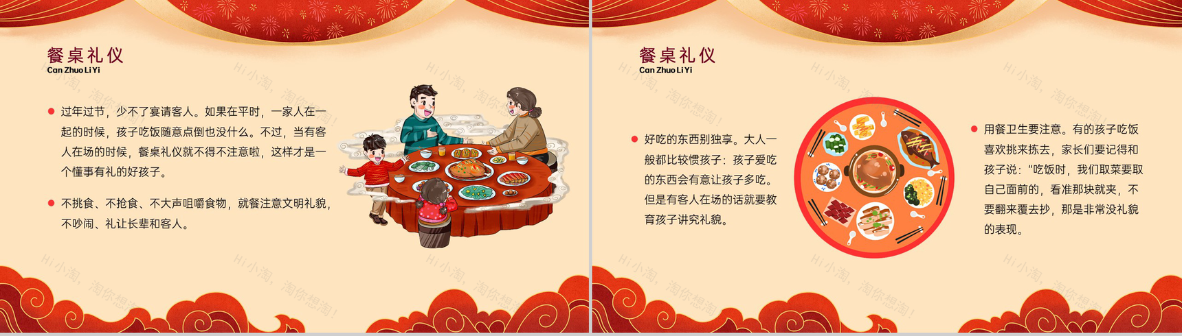 红色温馨卡通风过年要知道的礼节春节礼仪介绍PPT模板-6