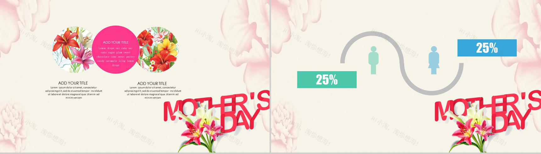 清新唯美爱心浪漫母亲节活动策划汇报总结PPT模板-3