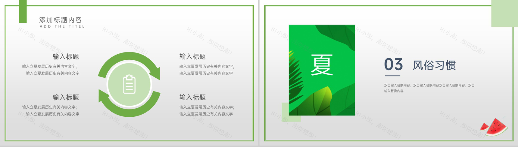 浅绿清新风二十四节气立夏由来习俗相关介绍PPT模板-5