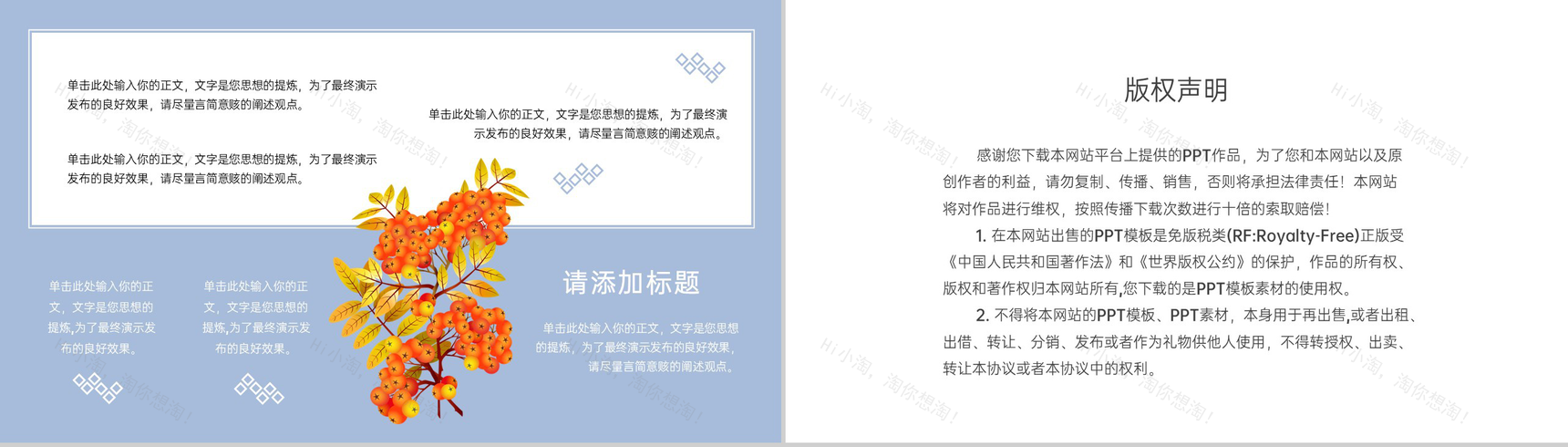 冰蓝文艺小清新风寒露节气起源与简介PPT模板-8