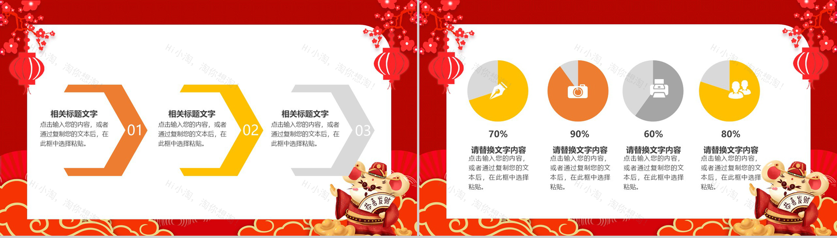 喜庆中国风庚子年大吉春节活动策划PPT模板-6