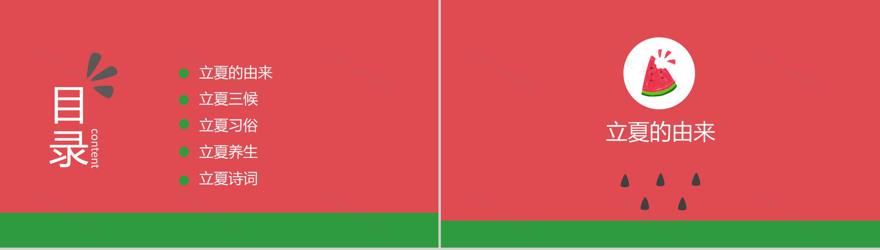 小清新立夏节气知识讲座PPT模板-2