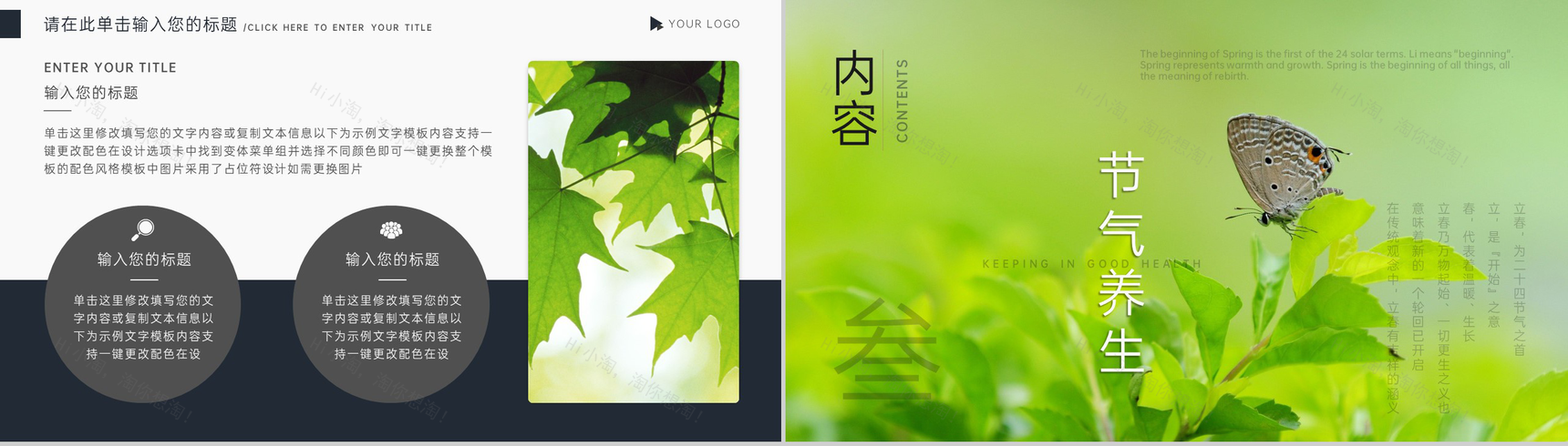 绿色简约风立春节气传统文化介绍PPT模板-6