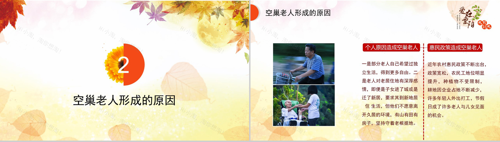 大气水彩风重阳节关爱空巢老人义务助老PPT模板-5