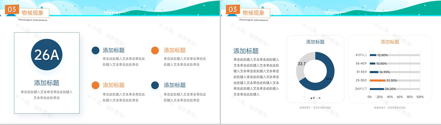 蓝色清新风二十四节气大暑节气习俗特点介绍PPT模板-7