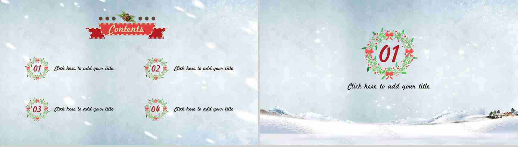 冰雪圣诞节欧美精致PPT模板-2