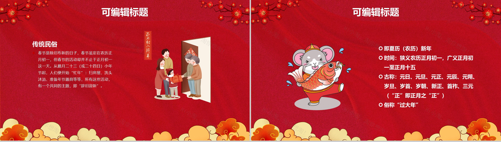 大气中国风除夕之夜除夕传统文化介绍PPT模板-9