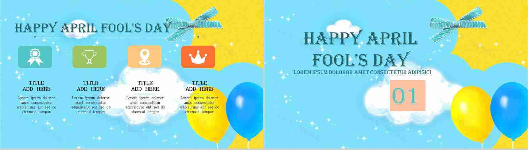 小丑卡通动态愚人节节日派对活动策划PPT模板-2