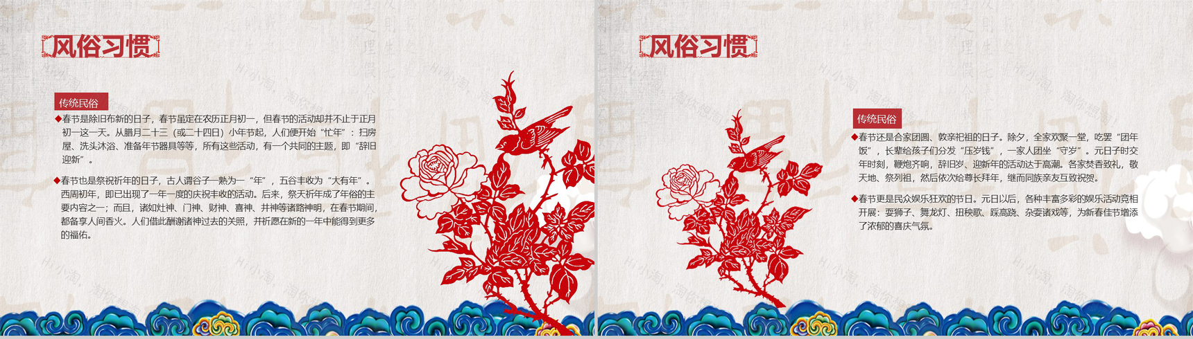 简洁春节习俗传统文化节日庆典PPT模板-6