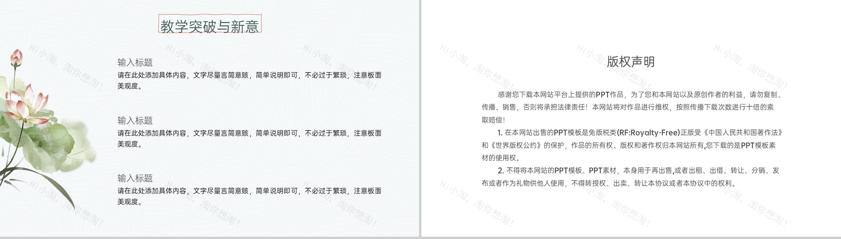 浅绿手绘小清新二十四节气立夏介绍荷花主题PPT模板-6