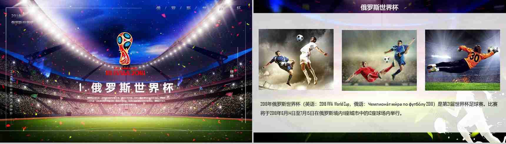 炫彩2018决战世界杯足球PPT模板-3