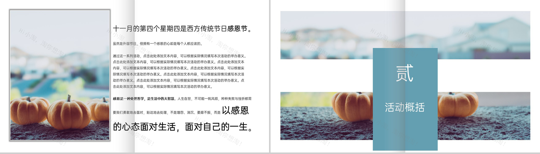 水绿色简约风感恩节活动营销策划备选方案PPT模板-3