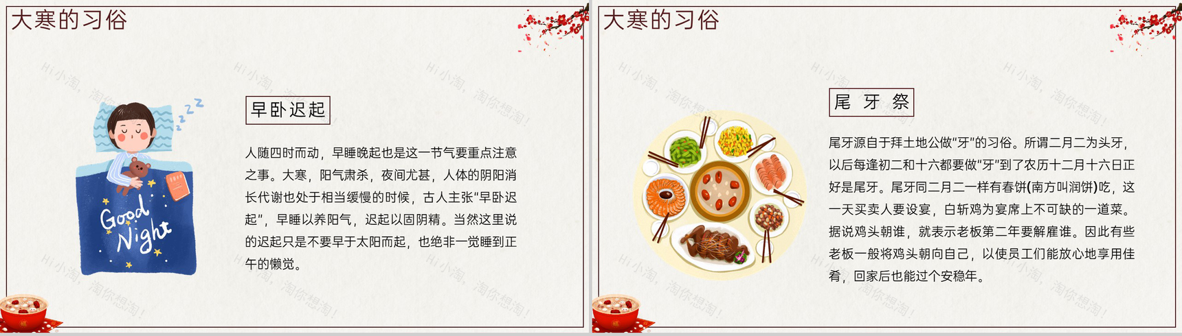 米棕中国风传统节日大寒节气主题介绍PPT模板-10