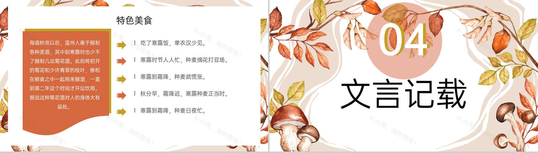 浅橙小清新二十四节气寒露节气起源PPT模板-9