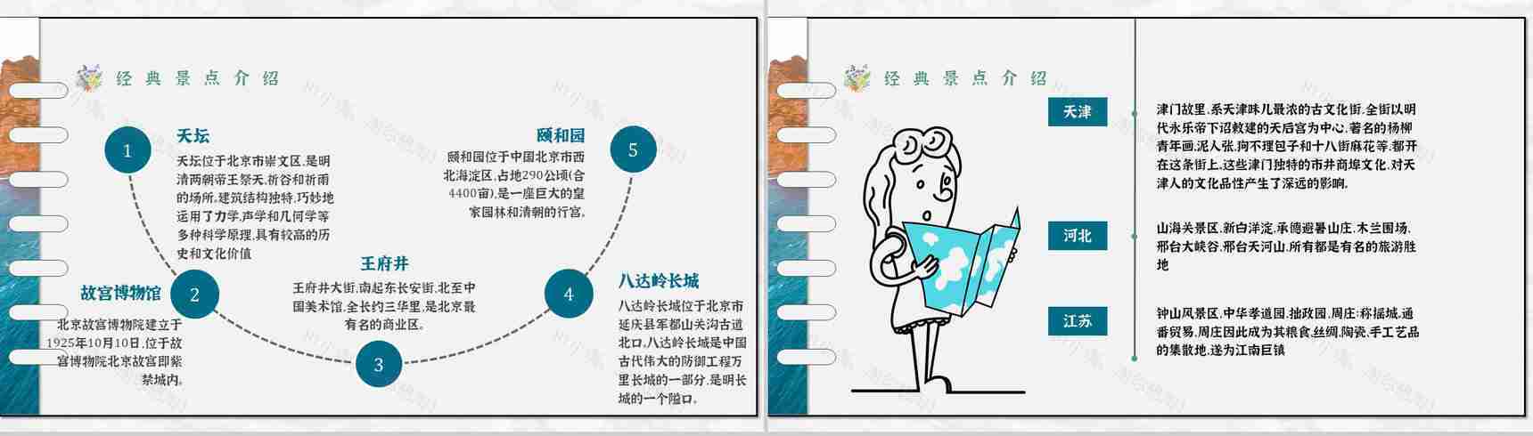 线路推荐暑假旅行经典推荐假期旅行计划旅行攻略PPT模板-3