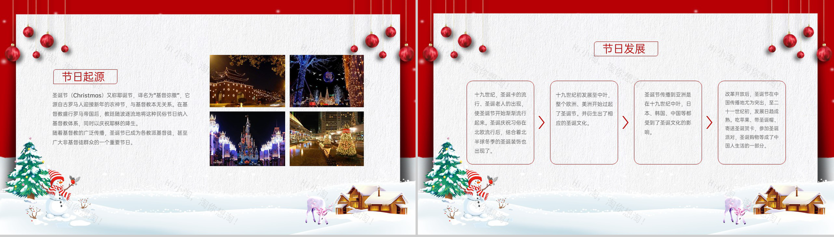 红色卡通风圣诞节活动产品营销策划方案PPT模板-3