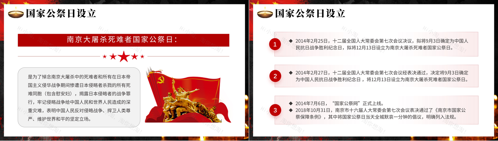 黑色党政风国家公祭日南京大屠杀爱国教育PPT模板-3
