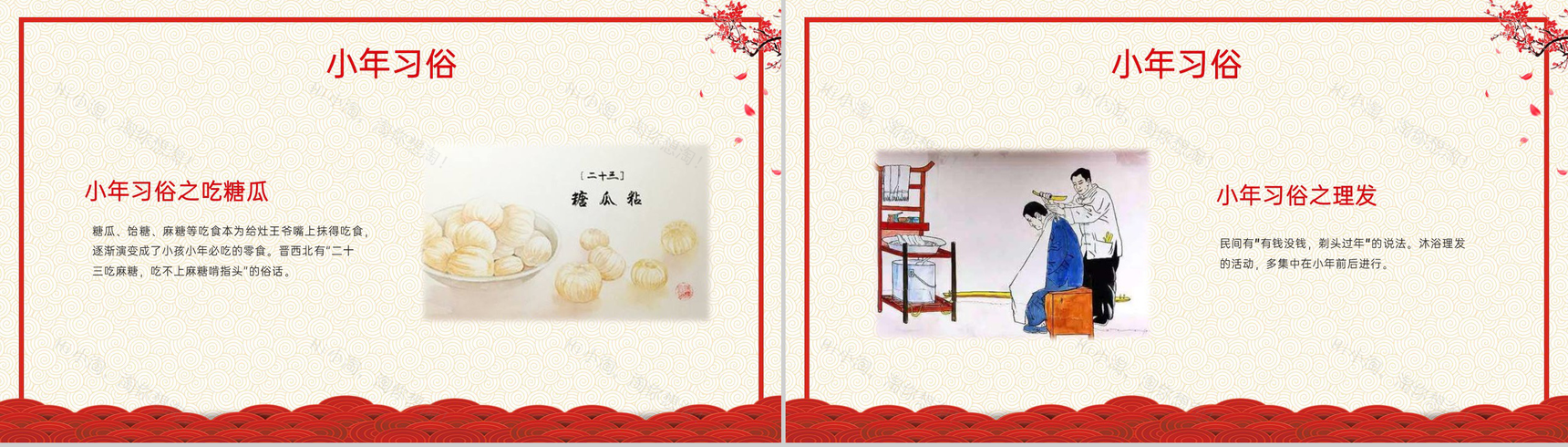 红色喜庆风新春小年习俗文化介绍小年的由来PPT模板-10