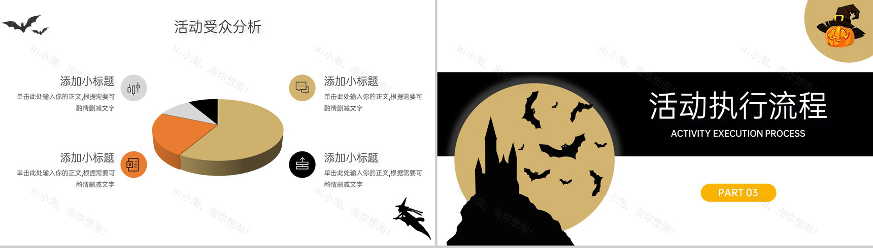 黑白简约风万圣节活动策划方案活动受众分析PPT模板-6