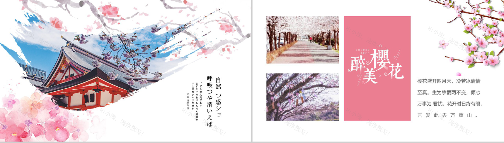 与最爱的人一起享受浪漫美丽樱花活动策划PPT模板-5