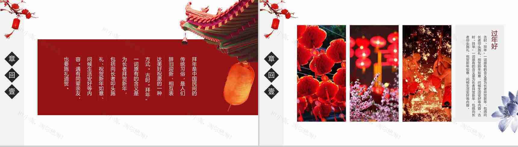 中国传统过年习俗介绍PPT模板-3