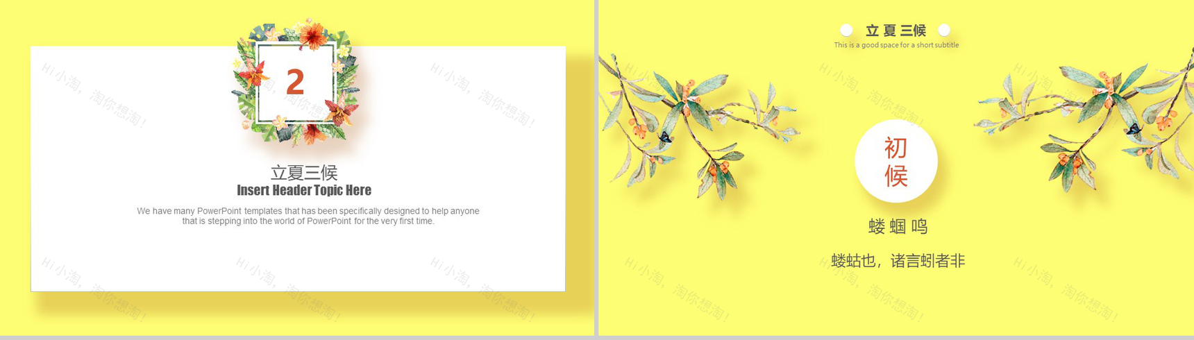 黄色小清新立夏节气传统习俗PPT模板-4