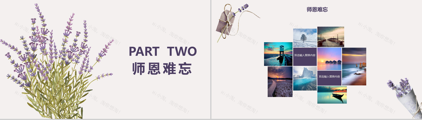 浪漫紫色薰衣草感恩教师节PPT模板-5