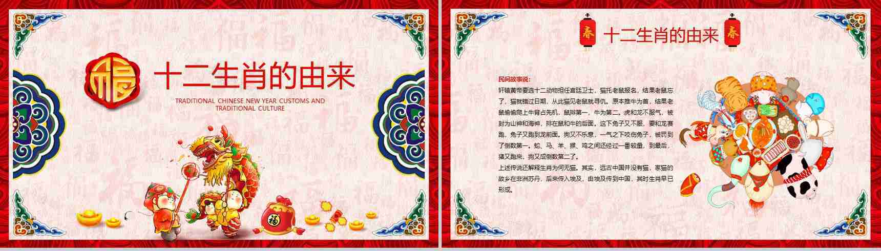 春节习俗传统文化PPT模板-4