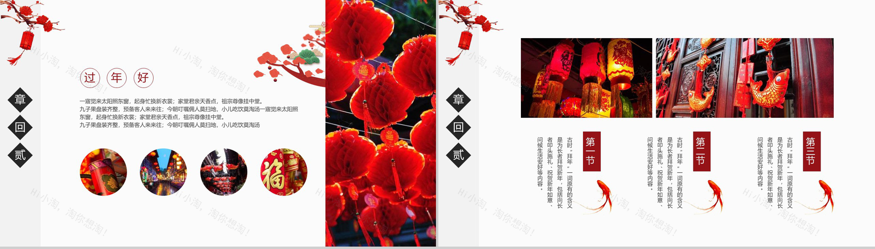 2019猪年年年有余过年春节由来PPT模板-6