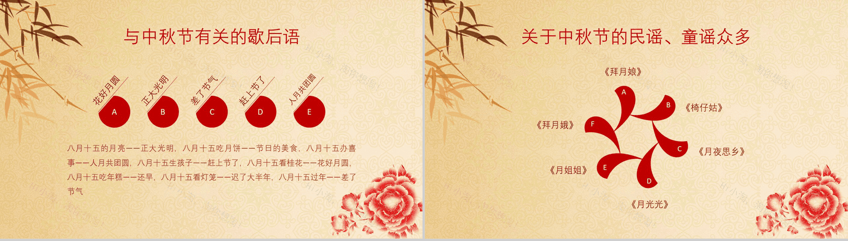 创意个性报纸排版浓情中秋PPT模板-10